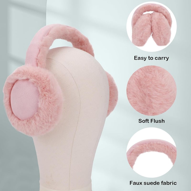 ACTLATI Girl Winter Earmuffs Sequin Shiny Outdoor Ear Warmers Fluffy Muffs Cute Faux Fur Earmuff for Kids Adult Women - Image 4